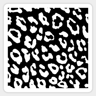 Leopard Print Black White Sticker